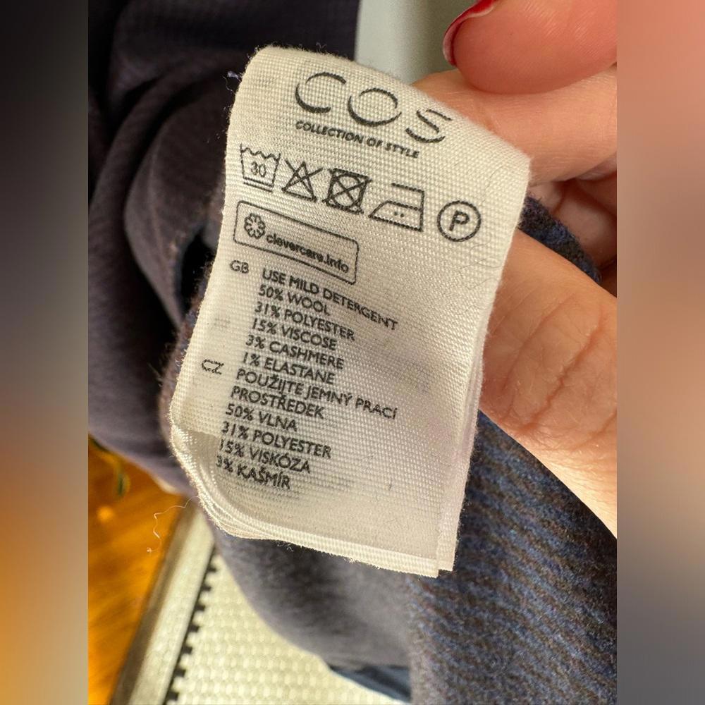 Cos Wool Checkered Button Front Collared A-Line P… - image 6